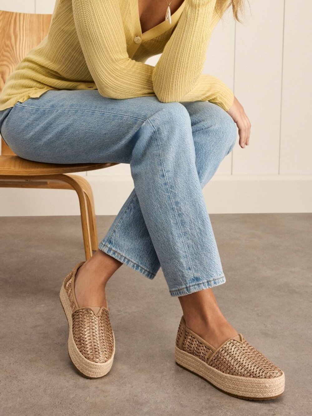 TOMS Valencia Platform Espadrille - Bronze Deco Basket Weave - 8